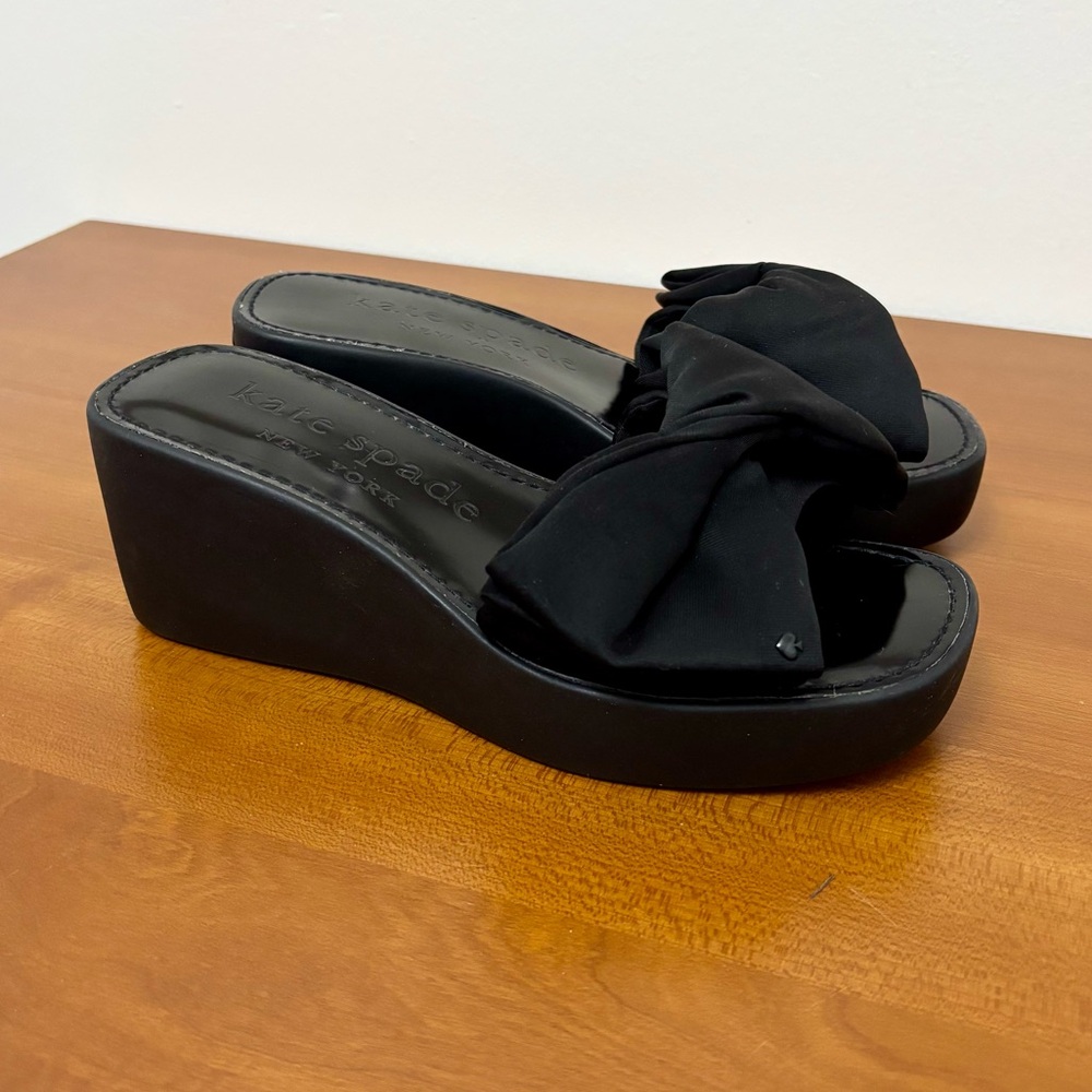 Kate Spade Black Wedge Sandals